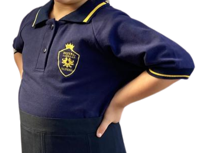 POLERA ESCOLAR TELA PIQUE CON CUELLO COLEGIO ROYAL AMERICAN SCHOOL