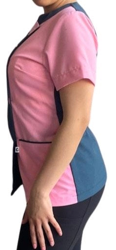 CHAQUETA DE COCINA PARA DAMA MANGA CORTA MODELO OPUESTOS