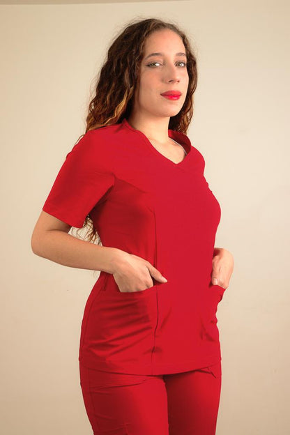 UNIFORME CLINICO ANTIFLUIDO MANGA CORTA MODELO CAROLINA