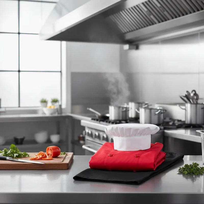Mandil Chaqueta Cocina Varon Manga Larga Algodon