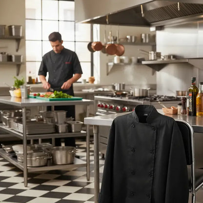 Mandil Chaqueta Cocina Varon Manga Larga Algodon