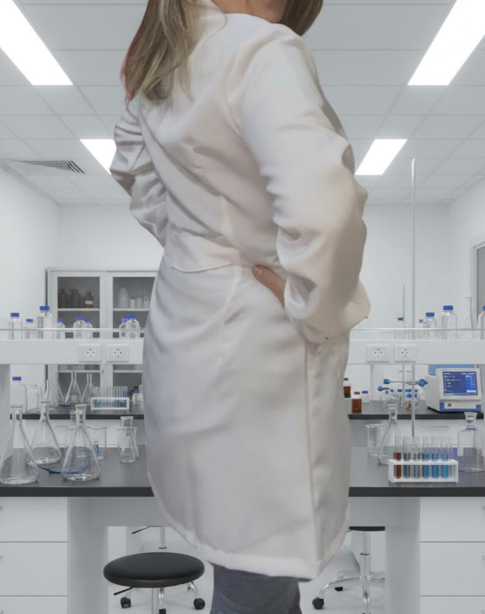 DELANTAL  BLANCO DE LABORATORIO DAMA