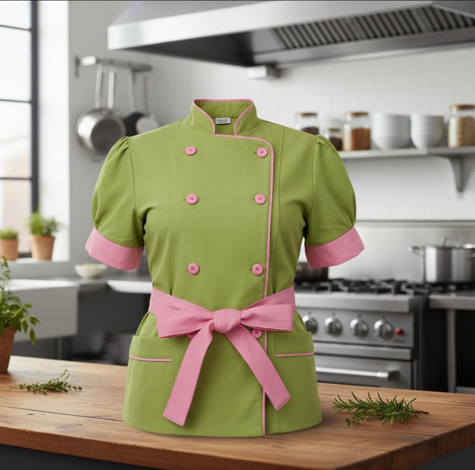 CHAQUETA DE COCINA MAGA CORTA DAMA MODELO PETUNIA