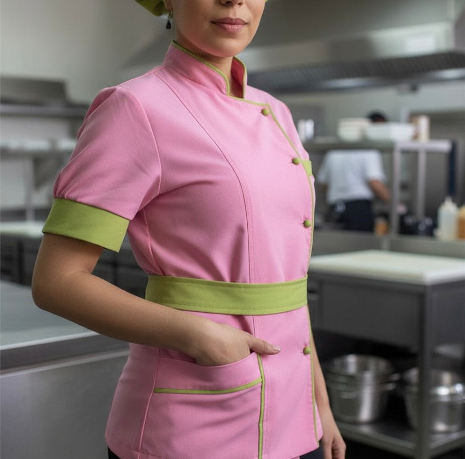 CHAQUETA DE COCINA MAGA CORTA DAMA MODELO PETUNIA