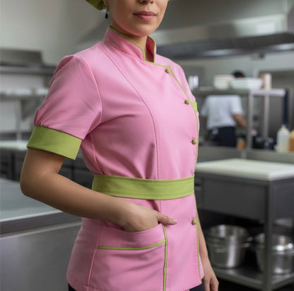 CHAQUETA DE COCINA MAGA CORTA DAMA MODELO PETUNIA