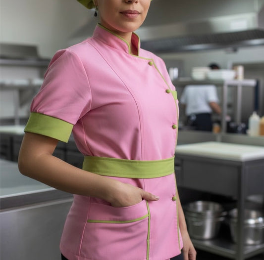 CHAQUETA DE COCINA MAGA CORTA DAMA MODELO PETUNIA