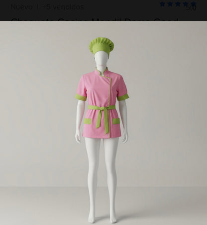 CHAQUETA DE COCINA MAGA CORTA DAMA MODELO PETUNIA