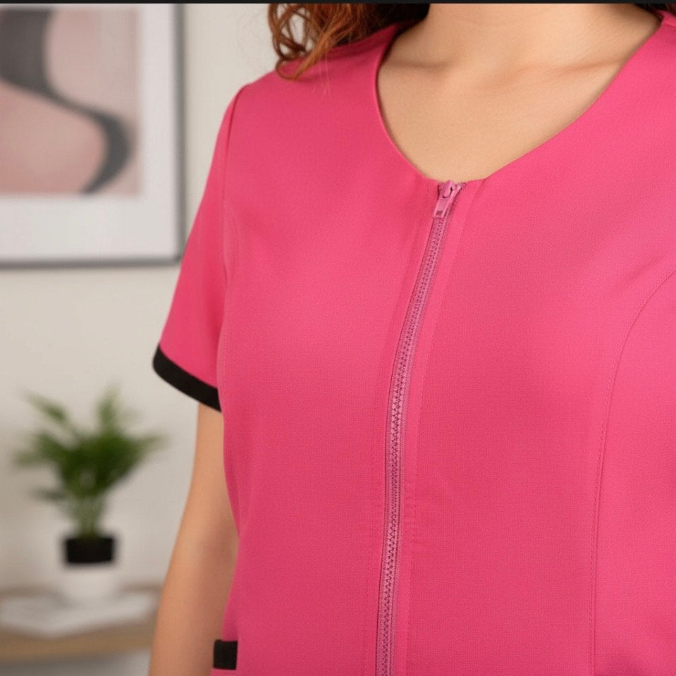 UNIFORME ESTETICA MANGA CORTA Y CIERRE MODELO BETTY