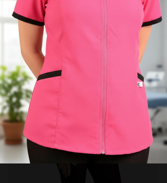 UNIFORME ESTETICA MANGA CORTA Y CIERRE MODELO BETTY