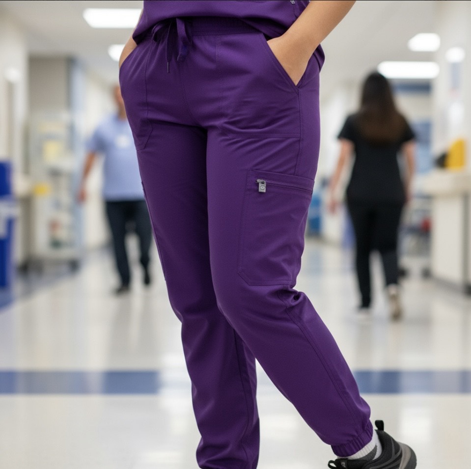 PANTALON CLINICO MODELO JOGGER CON ELASTICO SPANDEX ANTIFLUIDO