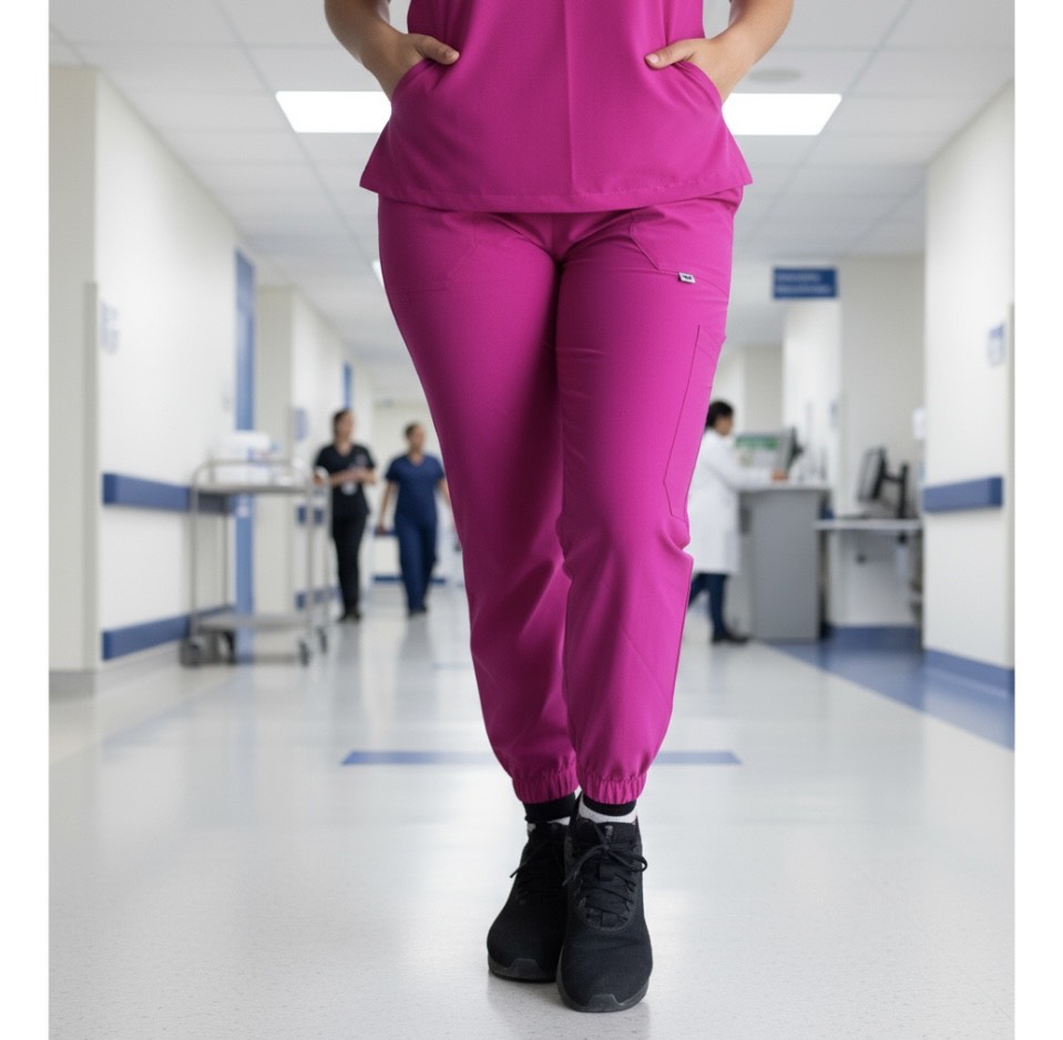 PANTALON CLINICO MODELO JOGGER CON ELASTICO SPANDEX ANTIFLUIDO