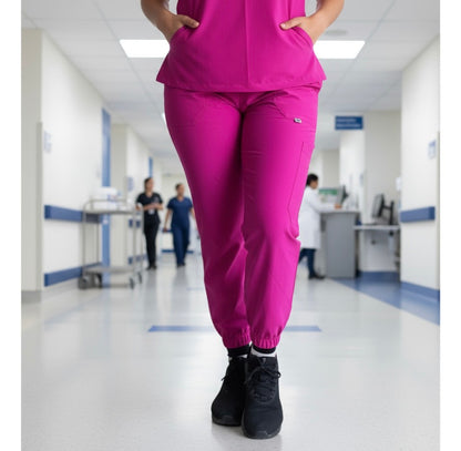 PANTALON CLINICO MODELO JOGGER CON ELASTICO SPANDEX ANTIFLUIDO