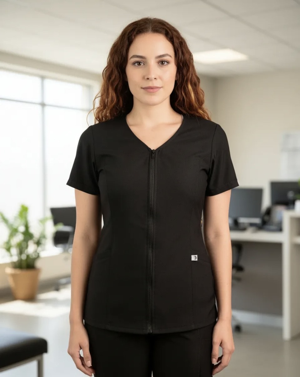 UNIFORME ESTETICA MANGA CORTA Y CIERRE MODELO BETTY