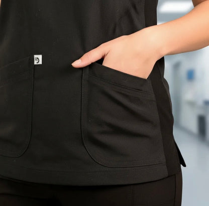 CHAQUETILLA CLINICA POLICOTON CON TELA AJUSTABLE EN LOS COSTADOS