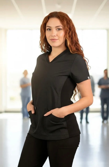 CHAQUETILLA CLINICA POLICOTON CON TELA AJUSTABLE EN LOS COSTADOS