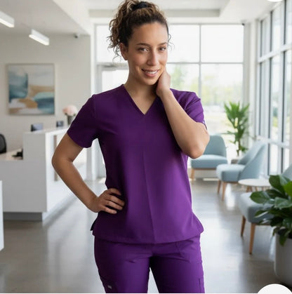 UNIFORME ESTETICA ANTIFLUIDO MANGA CORTA MODELO LUISA