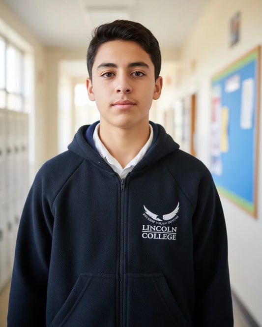 POLERON DE POLAR CON CIERRE TIPO CANGURO COLEGIO LINCONL SCHOOL