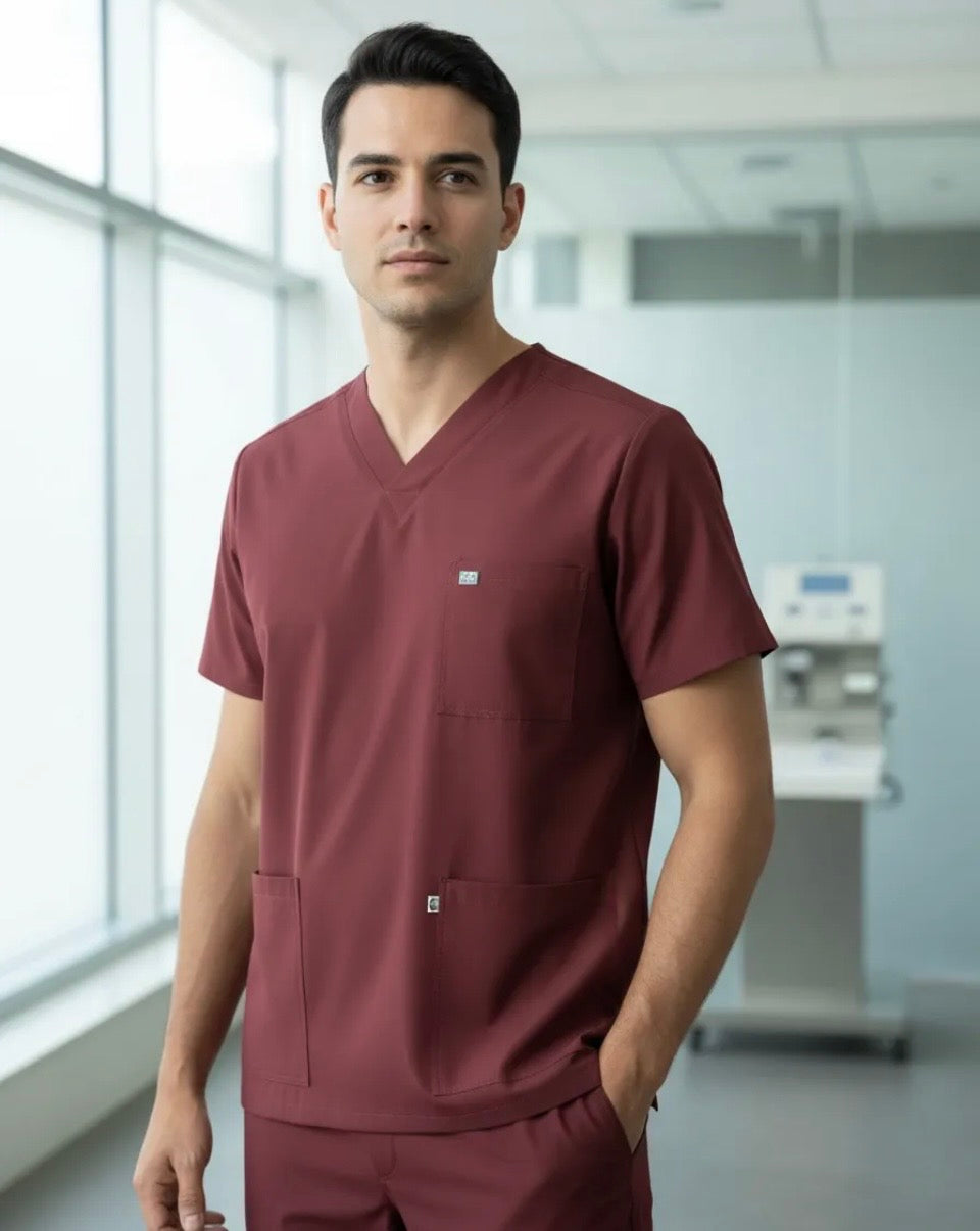 POLERA CLINICA TIPO PABELLON VARON ANTIFLUIDO
