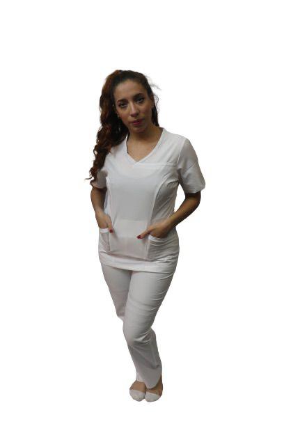 UNIFORME CLINICO ANTIFLUIDO MANGA CORTA MODELO CAROLINA