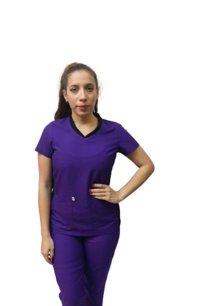 CHAQUETILLA CLINICA POLICOTON CON TELA AJUSTABLE EN LOS COSTADOS